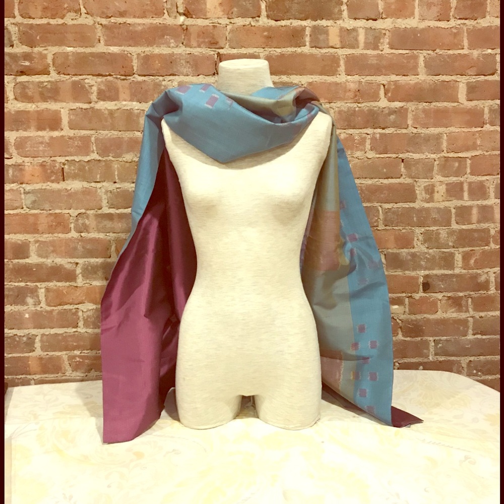 Imperio Multicolor 100% Silk Rectangular Scarf. N… - image 1